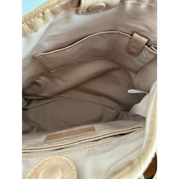 Talbot’s Tan Satchel Leather and Knit Large Handbag - Picture 5 of 6